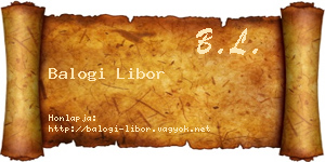 Balogi Libor névjegykártya